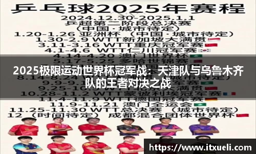 2025极限运动世界杯冠军战：天津队与乌鲁木齐队的王者对决之战