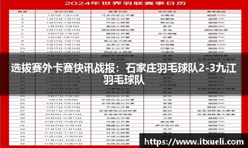 选拔赛外卡赛快讯战报：石家庄羽毛球队2-3九江羽毛球队